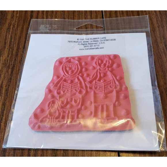 Rubber Cafe Christmas Cheer Carolers J1086 Christmas Rubber Stamp - Picture 2 of 5